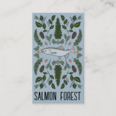 Unieke zalmvis Vist Natuur PNW botanisch Visitekaartje (Voorkant)