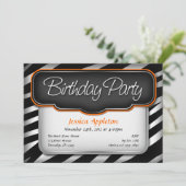 Unieke Zebra Druk Oranje feestdagen af Kaart (Staand voorkant)