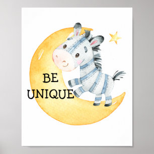 Unieke Zebra — Klantenreferentie — Baby afdrukken Poster