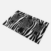Unieke zebra kop op zebra print deurmat (Schuin)