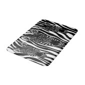 Unieke zebra kop op zebraprint badmat (Gekanteld)