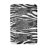 Unieke zebra kop op zebraprint badmat (Voorkant Verticaal)