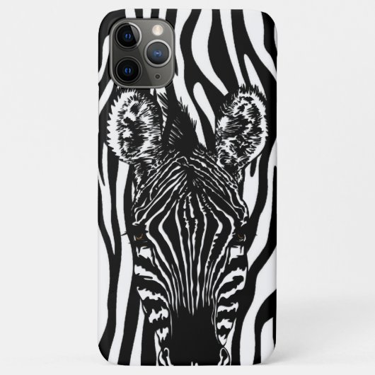 Unieke zebra kop op zebraprint Case-Mate iPhone case (Achterkant)