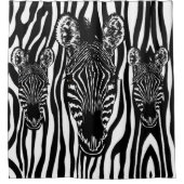 Unieke zebra kop op zebraprint douchegordijn (Voorkant)
