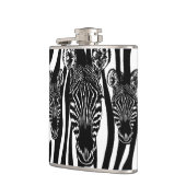 Unieke zebra kop op zebraprint heupfles (Links)