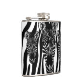 Unieke zebra kop op zebraprint heupfles (Rechts)