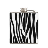 Unieke zebra kop op zebraprint heupfles (Achterkant)