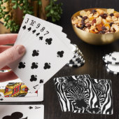 Unieke zebra kop op zebraprint pokerkaarten (Insitu)