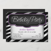 Unieke Zebra print Paarse feestdagen Kaart (Voorkant / Achterkant)