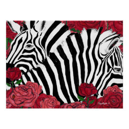 Unieke zebra's perfect poster