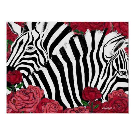 Unieke zebra's perfect poster (Voorkant)