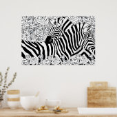 Unieke zebra's poster (Keuken)