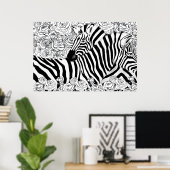 Unieke zebra's poster (Thuiskantoor)