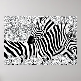 Unieke zebra's poster
