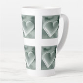 Unieke zilveren 3D hart Waterverf hand schilderij  Latte Mok (Rechterhoek)