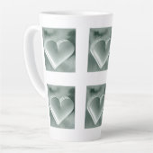 Unieke zilveren 3D hart Waterverf hand schilderij  Latte Mok (Linkerhoek)