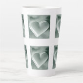 Unieke zilveren 3D hart Waterverf hand schilderij  Latte Mok (Voorkant)