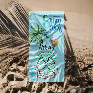 Unieke zomer strand ontspanning tijd gepersonalise strandlaken