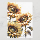 Unieke Zonnebloem Bruiloft Zitkaart Sjabloon Kaart (Achterkant)