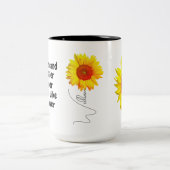 Unieke Zonnebloem Koffie Mok met Positieve Quote (Center)
