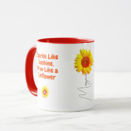 Unieke Zonnebloem Koffiemok Cadeau voor Haar (Naam Mok