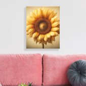 Unieke Zonnebloem muurkunst - Ingewikkeld canvas (Insitu (Woonkamer))