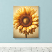 Unieke Zonnebloem muurkunst - Ingewikkeld canvas (Insitu (Houten vloer))