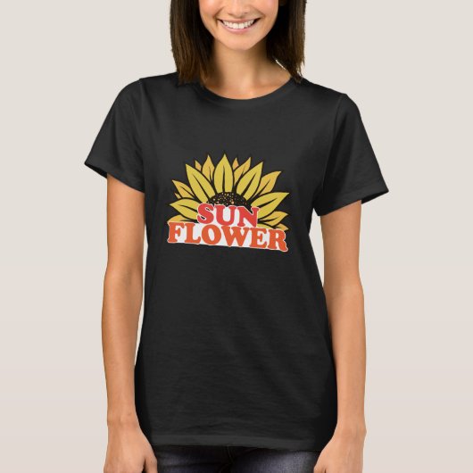 Unieke Zonnebloem Schattige Bloem Graphic T-shirt (Voorkant)