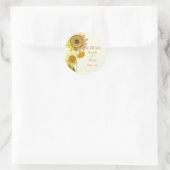 Unieke Zonnebloem Weddenschap Sparen de Datum Ronde Sticker (Tas)