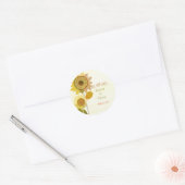 Unieke Zonnebloem Weddenschap Sparen de Datum Ronde Sticker (Envelop)