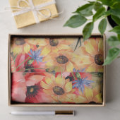 Unieke zonnebloemen rode papaver leeuwenkop tissuepapier (Geschenk)