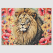 Unieke zonnebloemen rode papaver leeuwenkop tissuepapier (Voorkant)