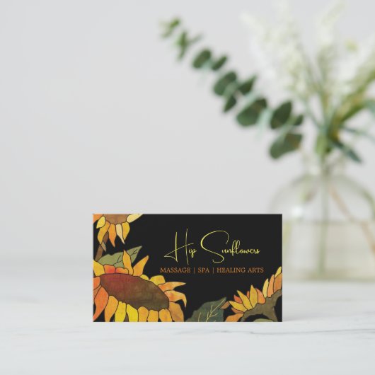 Unieke Zonnebloemen Zakelijke Appointkaarten Afsprakenkaartje (Staand voorkant)