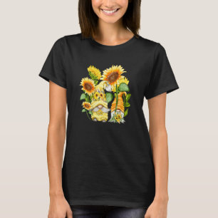 Unieke zonnebloemgnome voor hippies en tuinier her t-shirt