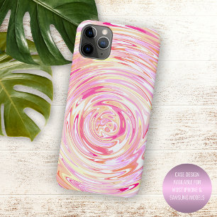 Unieke Zonnegeel Oranje Blush Pink Swirl Art Case-Mate iPhone Case