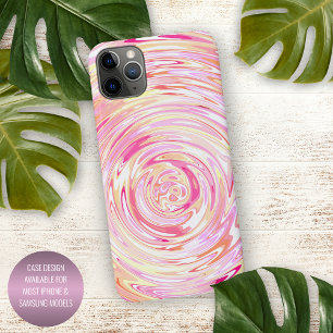 Unieke zonnige gele oranje blos roze wervelende ku iPhone 16 pro max hoesje