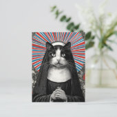 Unieke Zuster Kitty de Kat Non Briefkaart (Staand voorkant)