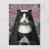 Unieke Zuster Kitty de Kat Non Briefkaart (Voorkant)