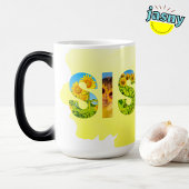 Unieke zuster thema gele zonnebloem magische mok