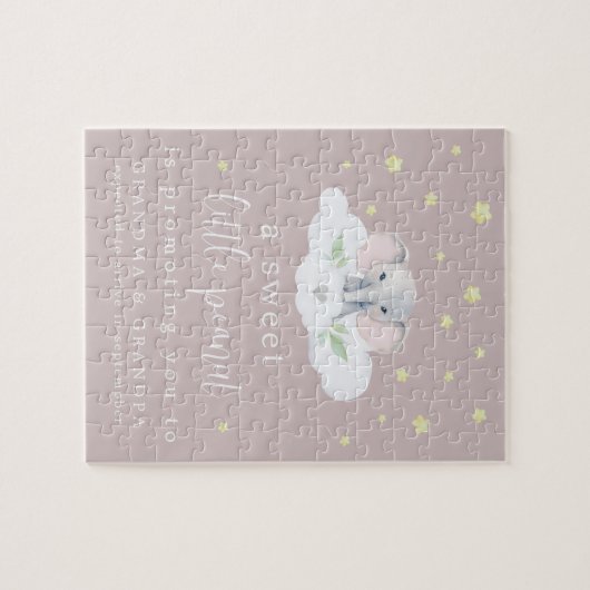 Unieke zwangerschap aankondiging puzzel roze legpuzzel (Horizontaal)