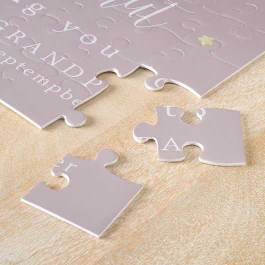 Unieke zwangerschap aankondiging puzzel roze legpuzzel (Zijkant)