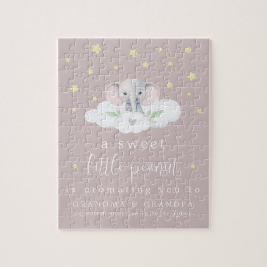 Unieke zwangerschap aankondiging puzzel roze legpuzzel (Verticaal)