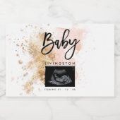 Unieke Zwangerschap Aankondiging Sonogram Ultragel Sparkling Wijnetiket (Enkel label)