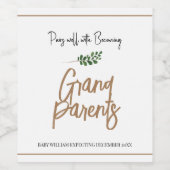 Unieke Zwangerschap Baby aankondiging grootouders Wijn Etiket (Enkel label)