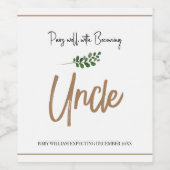 Unieke Zwangerschap Baby Aankondiging Uncle to Be Wijn Etiket (Enkel label)