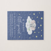 Unieke zwangerschaps aankondiging puzzel blauw (Horizontaal)