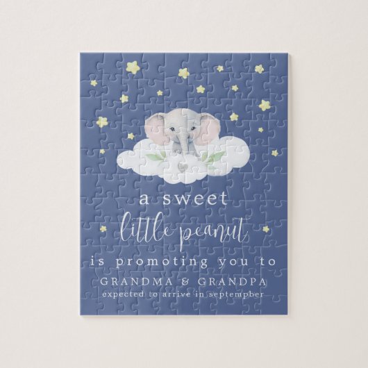 Unieke zwangerschaps aankondiging puzzel blauw (Verticaal)