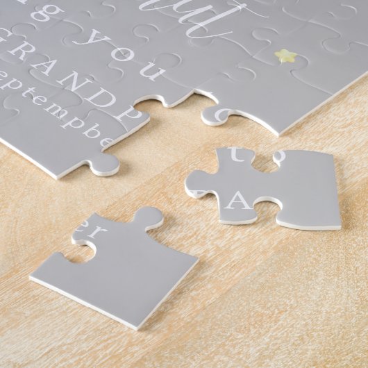 Unieke zwangerschaps aankondiging puzzel komt binn legpuzzel (Zijkant)