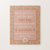 Unieke zwangerschapsaankondiging cadeau  retro legpuzzel (Verticaal)