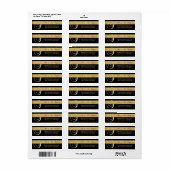 Unieke zwart gouden folie monogram letter 'S' reto Etiket (Full Sheet)